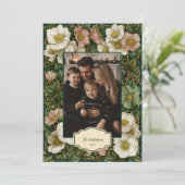 Foto Vintage Kerstbloem Feestdagenkaart (Staand voorkant)