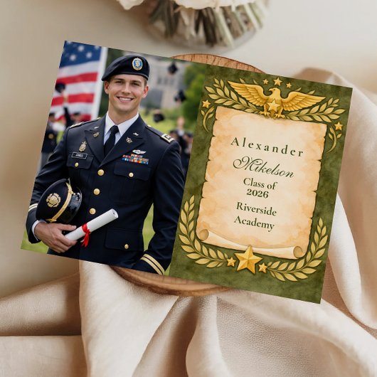 Foto Vintage Militaire Afstudeerfeest Aankondiging