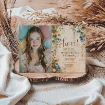 Foto Vintage Pastel Wilde Bloemen Sweet Sixteen