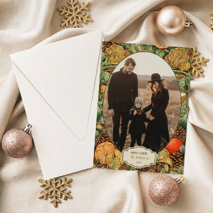 Foto Vintage Rustieke Kerst in het Bos Feestdagenkaart