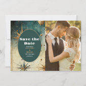 Foto Vintage Waterverf Hemelse Bruiloft Save The Date (Voorkant)