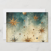 Foto Vintage Waterverf Hemelse Bruiloft Save The Date (Achterkant)