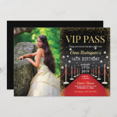 Foto VIP Pass Hollywood Red Carpet Birthday Kaart (Voorkant / Achterkant)