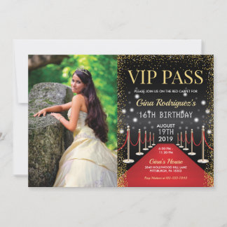 Foto VIP Pass Hollywood Red Carpet Birthday Kaart