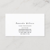 Foto Visitekaartje Gewoon Modern Wit Script (Achterkant)