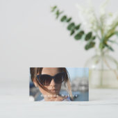 Foto Visitekaartje gewoon modern zwart wit (Staand voorkant)