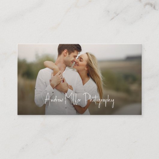 Foto Visitekaartje met QR Code script overlay (Voorkant)