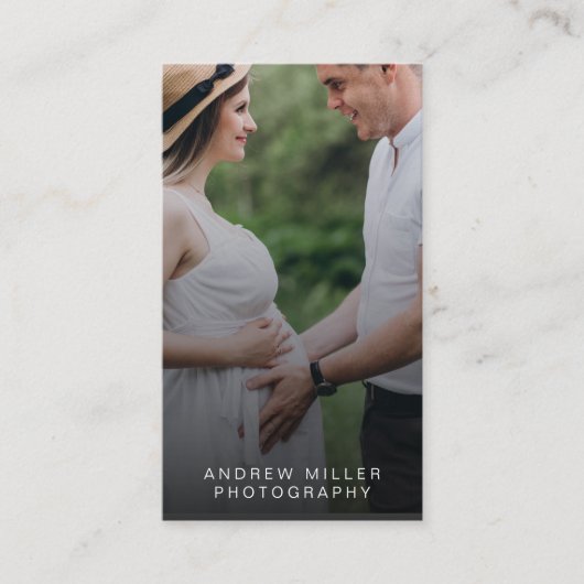 Foto Visitekaartje met QR Code verticaal (Voorkant)