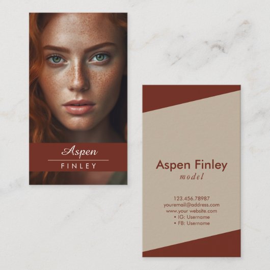 Foto Visitekaartje Model Acteurs Actrices Danser (Voorkant / Achterkant)