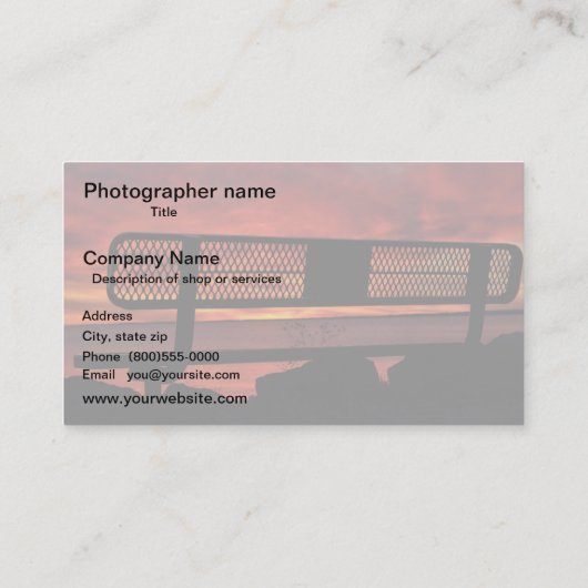 Foto Visitekaartje van de fotograaf (Achterkant)