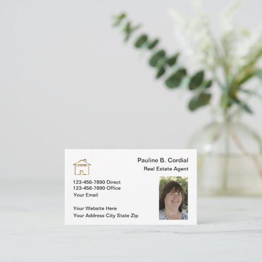 Foto Visitekaartjes van onroerend goed (Staand voorkant)