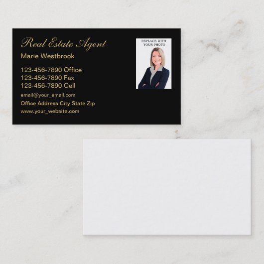 Foto Visitekaartjes van onroerend goed (Voorkant / Achterkant)