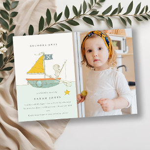 Foto Vist Beer Kinderen Elke leeftijd Dag Uitnodig Bedankkaart