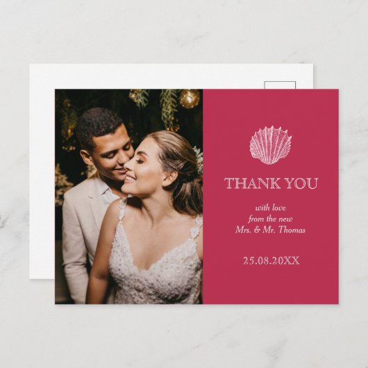 Foto Viva Magenta Zee Shell Weddenschap Hartelijk  Briefkaart (Voorkant / Achterkant)