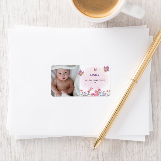 Foto Vlinder en Bijen Adres Etiket (Insitu)