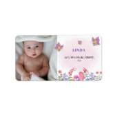 Foto Vlinder en Bijen Adres Etiket (Voorkant)