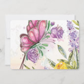 Foto Vlinder Waterverf Bloemen Eerste Verjaardag Kaart (Achterkant)