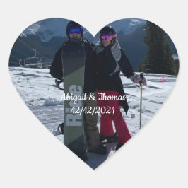 Foto Voeg je eigen foto-Verloving toe Hart Sticker