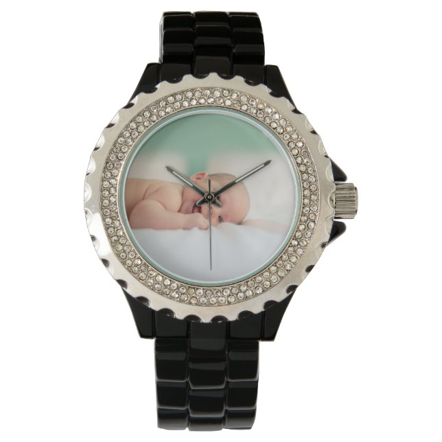 Foto Voeg uw eigen foto toe Geschenk Horloge (Voorkant)