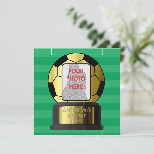  foto voetbal feestuitnodigingen kaart (Staand voorkant)