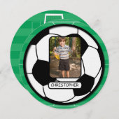 Foto Voetbal op Pitch Birthday Party Kaart (Voorkant / Achterkant)