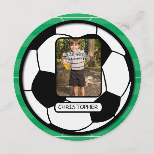 Foto Voetbal op Pitch Birthday Party Kaart