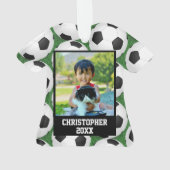 Foto Voetbal Shirt Naam/Team Kinderen Ornament (achterkant)