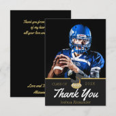 Foto Voetballer felicitaties afgestudeerd  Bedankkaart (Voorkant / Achterkant)