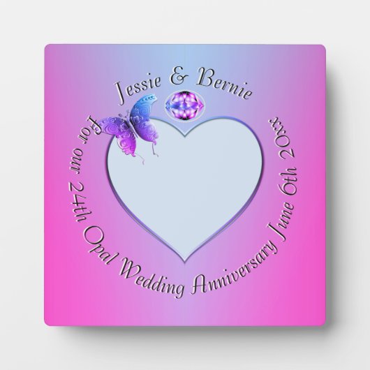 Foto voor 24th Wedding Jubileum Plaque Fotoplaat (Voorkant)