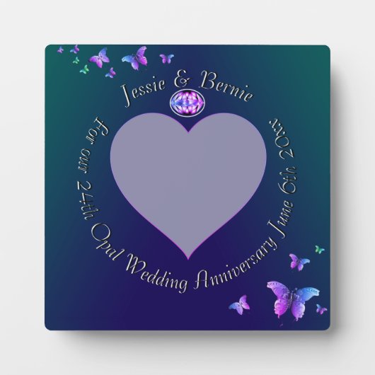 Foto voor 24th Wedding Jubileum Plaque Fotoplaat (Voorkant)