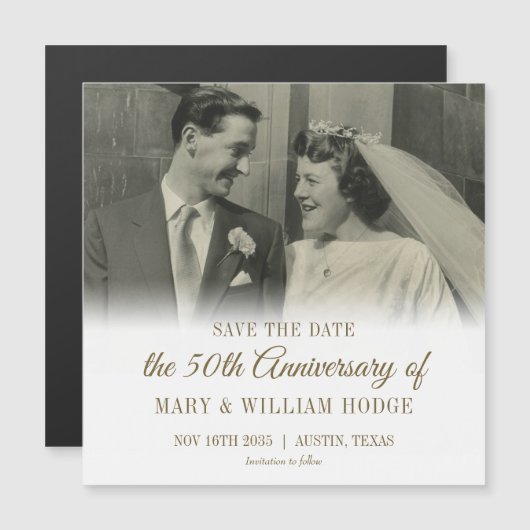 Foto voor 50-jarig huwelijksjubileum Save The Date (Voorkant / Achterkant)