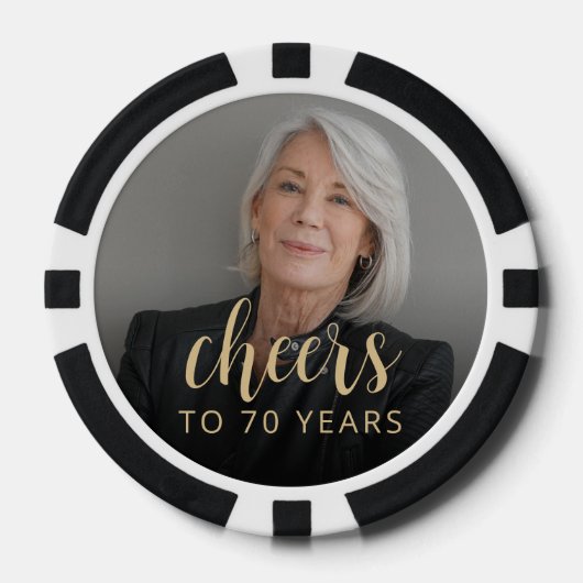 Foto voor 70e verlichtingsparty poker chips (Voorkant)