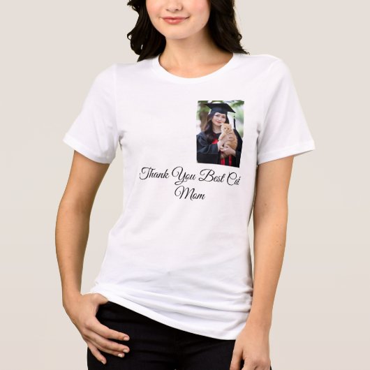 Foto Voor, Achter Dubbel Hart Kat Poot Tri-Blend Shirt (Voorkant)