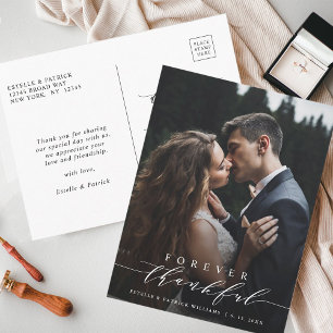 Foto voor altijd bedankt bruiloft briefkaart