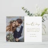 Foto voor altijd en altijd Gold Weddenschap Hartel Bedankkaart (Staand voorkant)