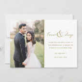 Foto voor altijd en altijd Gold Weddenschap Hartel Bedankkaart (Voorkant)