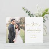 Foto voor altijd en altijd Gold Weddenschap Hartel Kaart (Staand voorkant)