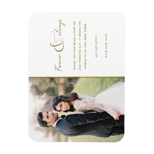 Foto voor altijd en altijd Gold Weddenschap Hartel Magneet (Verticaal)