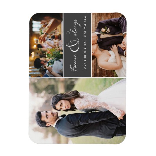 Foto voor altijd en altijd grijs Dank je Collage Magneet (Verticaal)