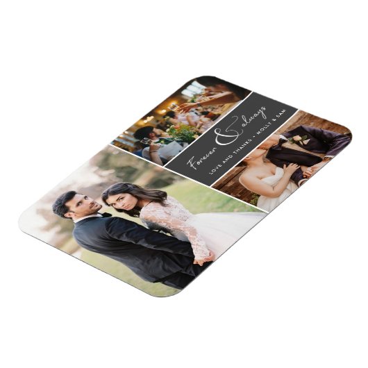 Foto voor altijd en altijd grijs Dank je Collage Magneet (Linkerzijde)