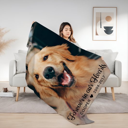 Foto voor altijd in ons hart Foto van Pet Memorial Fleece Deken