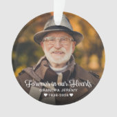 Foto voor altijd in ons hart Memorial 2 Foto Ornament (voorkant)