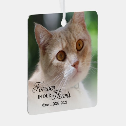 Foto voor altijd in ons hart metalen ornament (Voorkant Rechts)