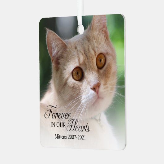 Foto voor altijd in ons hart metalen ornament (Voorkant links)