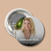 Foto voor altijd in onze harten begrafenis ronde button 3,2 cm