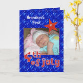 Foto voor baby's eerste 4 juli kaart (Gele Bloem)