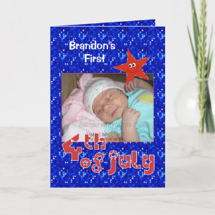 Foto voor baby's eerste 4 juli kaart