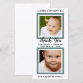 Foto voor bedankje 1e verjaardag bedankkaart (Voorkant / Achterkant)