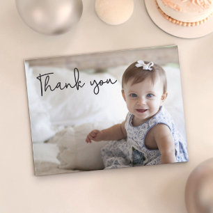 Foto voor 'Dank je' bij eerste verjaardag baby Briefkaart