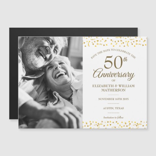 Foto voor de aankondiging van de 50e verjaardag me (Voorkant / Achterkant)